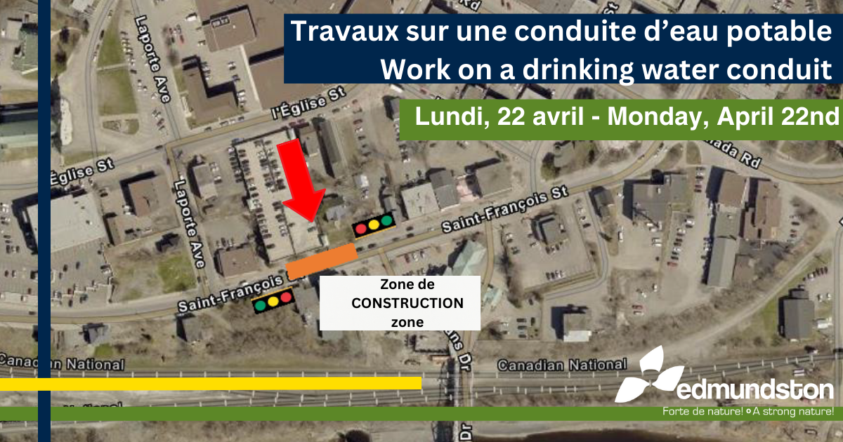 Work will take place on Saint-François Street this Monday, April 22