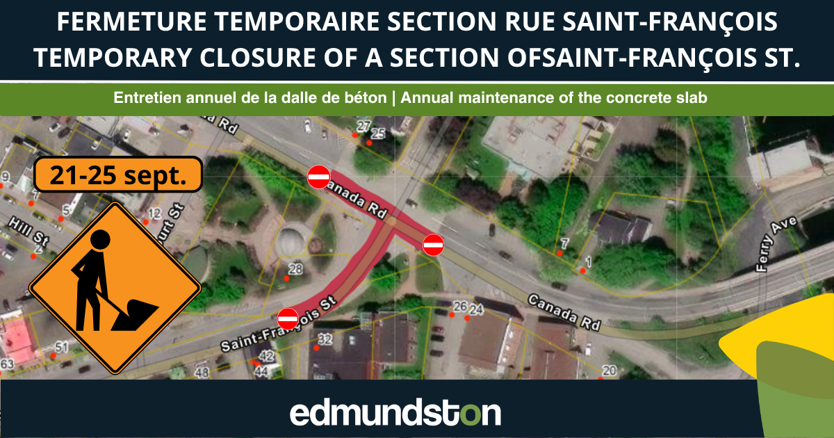 Fermeture temporaire d’une section de la rue Saint-François