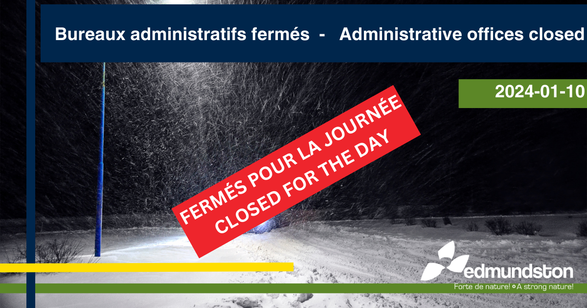 REVISED - 2024-01-10: Administrative services closed