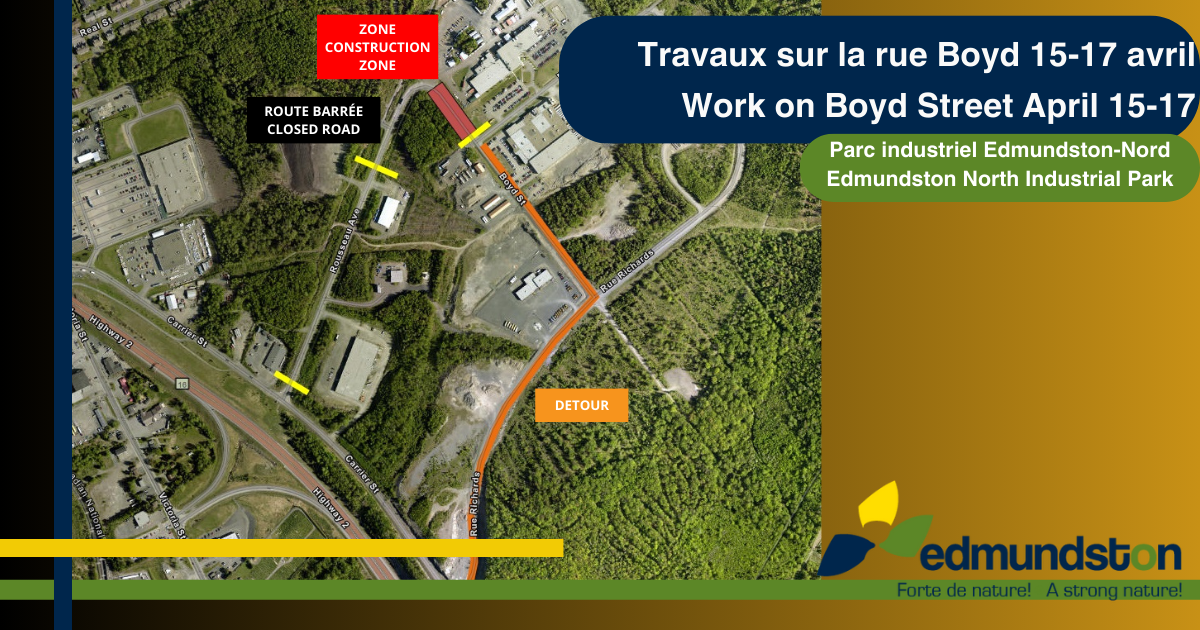 Temporary closure of Boyd Street from April 15 to 17 2024