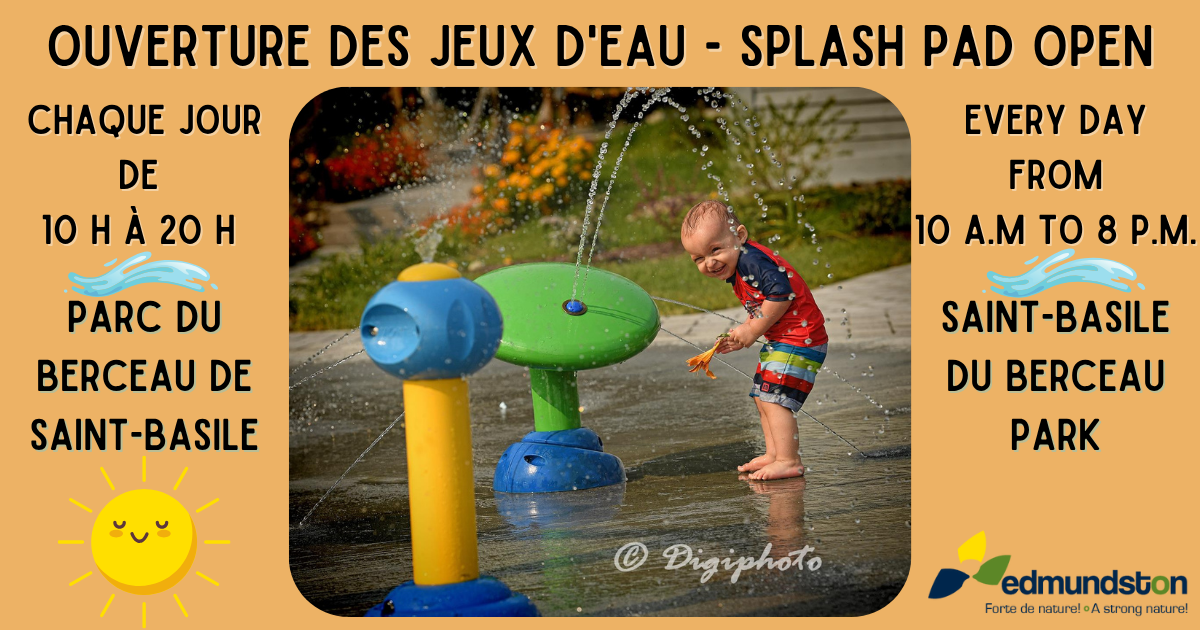 Les jeux d'eau de Saint-Basile ouvrent le 4 juin!