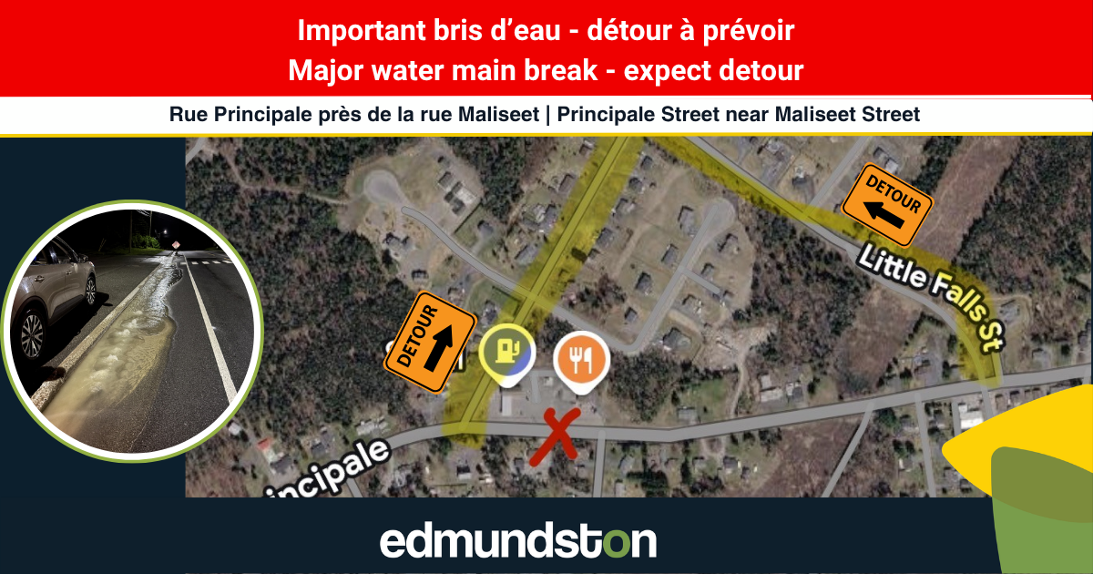 2026-06-27 - Rupture d'une conduite d'eau, d&eacute;tour &agrave; pr&eacute;voir