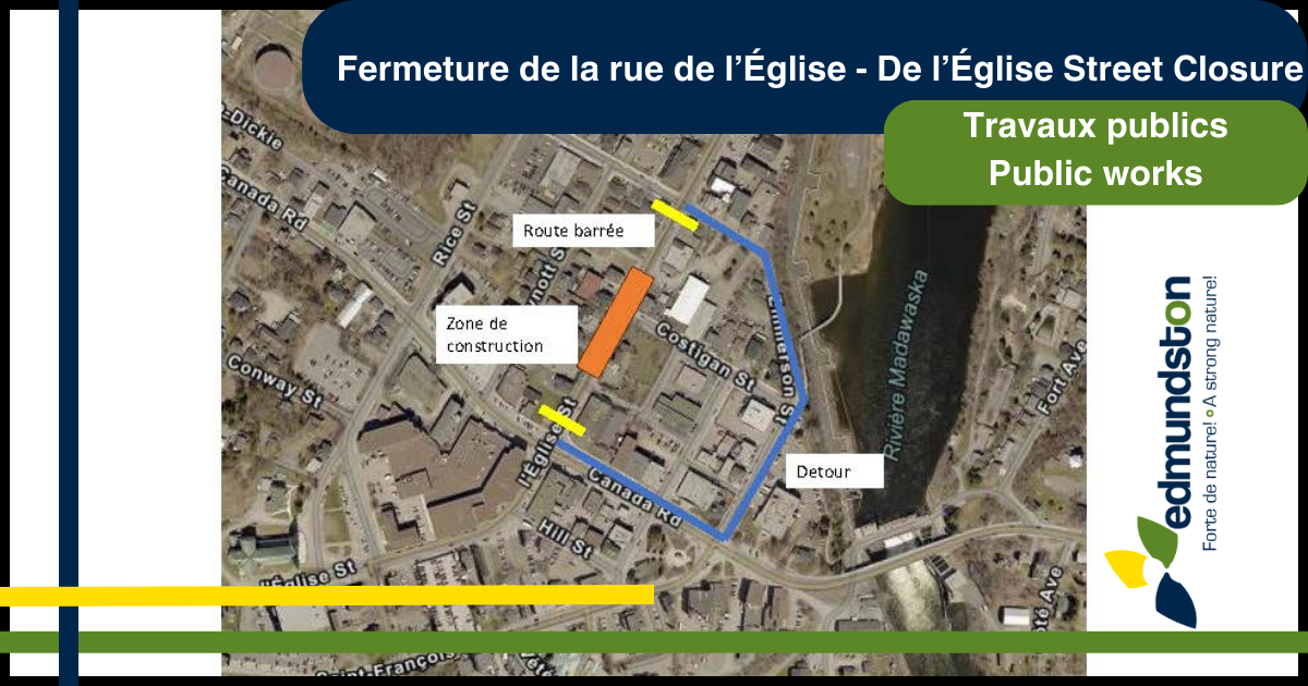  Rue de l'Église will be closed to traffic this Thursday, April 18 for roadwork