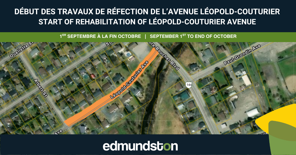 D&eacute;but des travaux sur l'avenue L&eacute;opold-Couturier le 1er septembre
