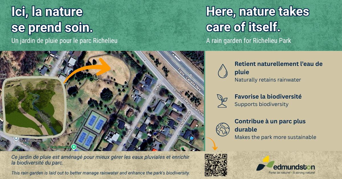 D&eacute;but des travaux du premier jardin de pluie &agrave; Edmundston