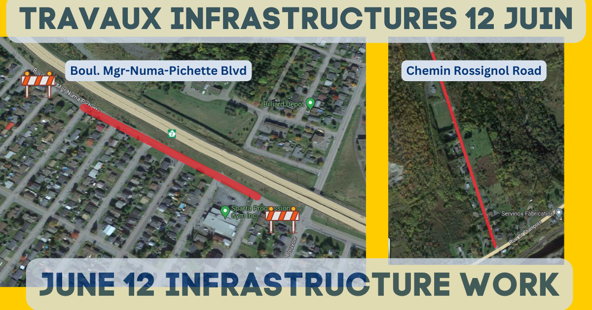 June 12 infrastructure work and detour