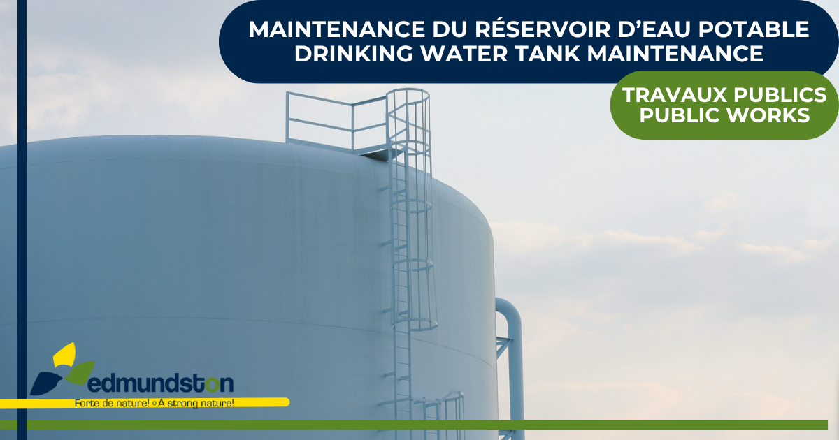 Le béton du réservoir d'eau potable de Rivière-Verte nécessite des travaux d'entretien