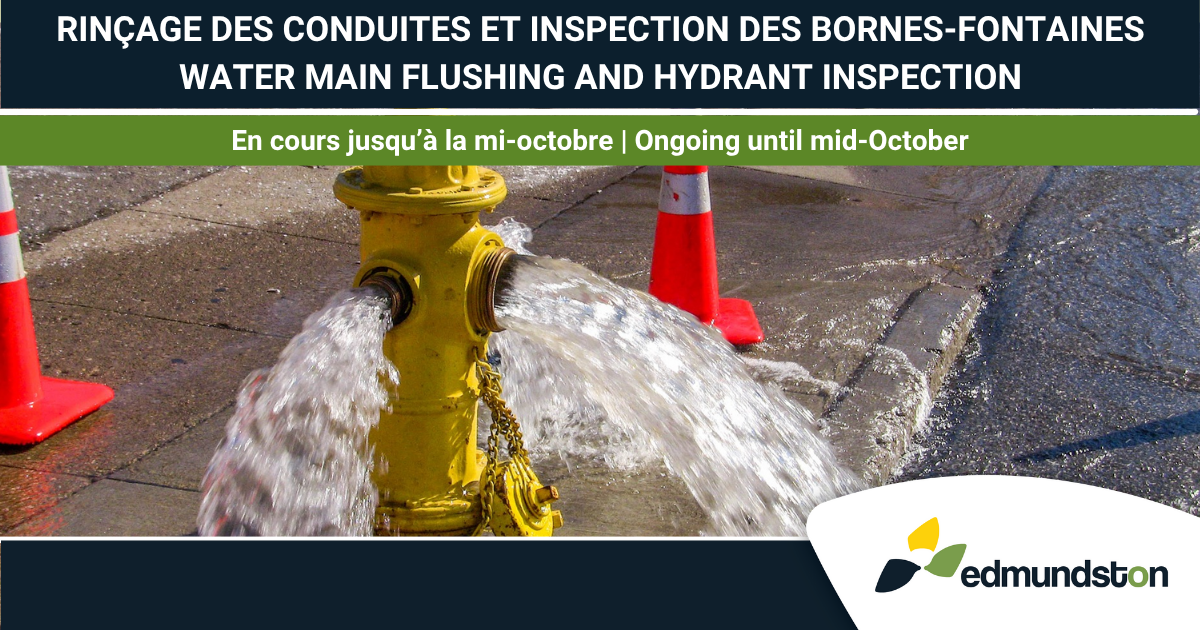 Rin&ccedil;age du r&eacute;seau d'eau et inspection des bornes-fontaines