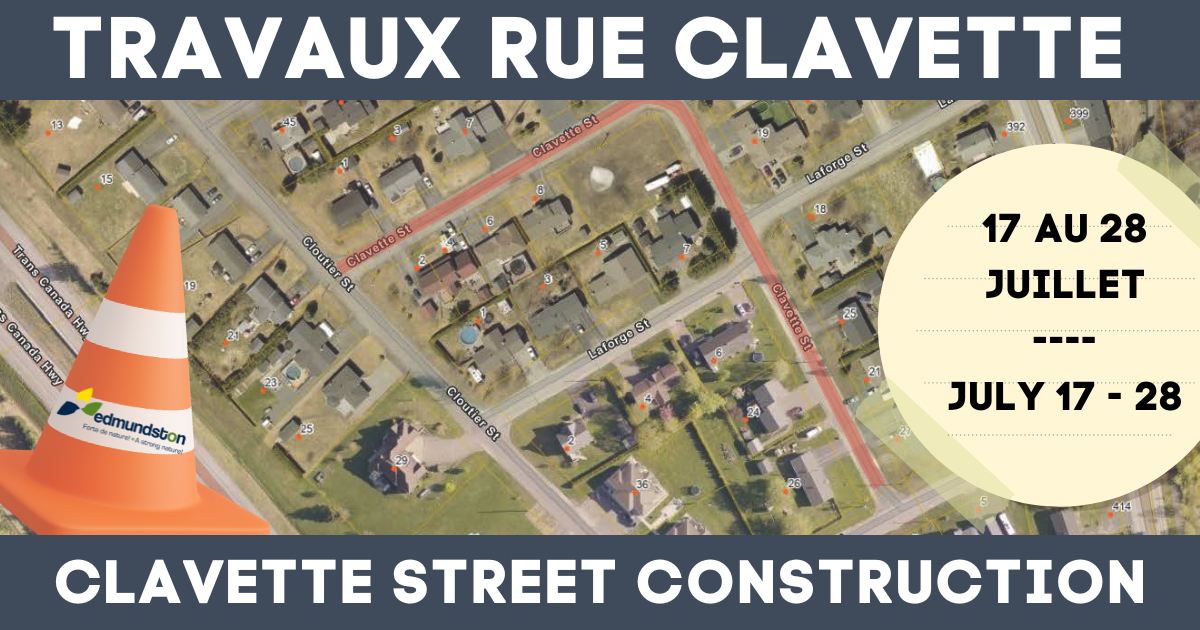 Important street upgrade on Clavette Street, July 17 to 28