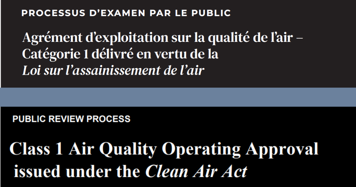 Edmundston provides comments on Twin Rivers Paper Company's air quality operating approval renewal