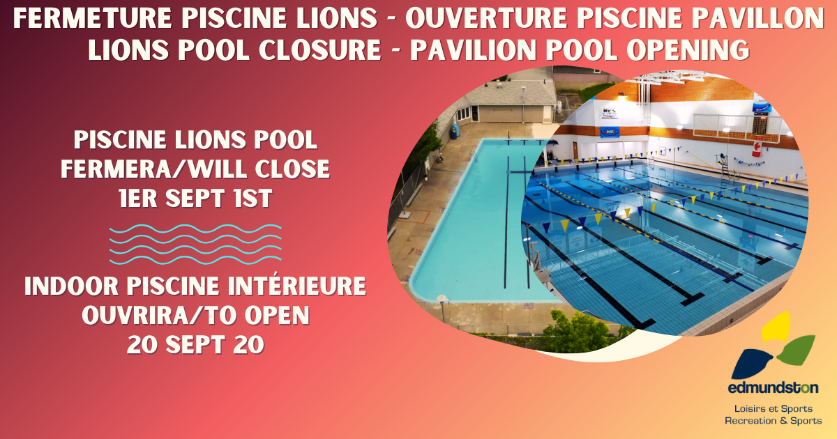 Fermeture de la piscine ext&eacute;rieure et mise &agrave; jour des travaux au Pavillon sportif