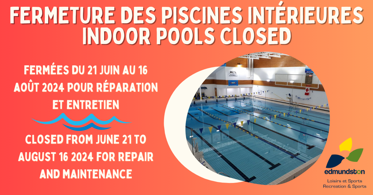 Indoor pools closed for repairs and maintenance