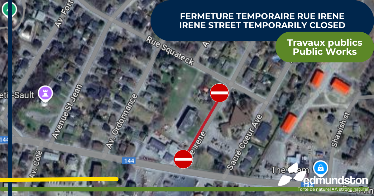 Fermeture temporaire de la rue Irène ce jeudi 3 octobre