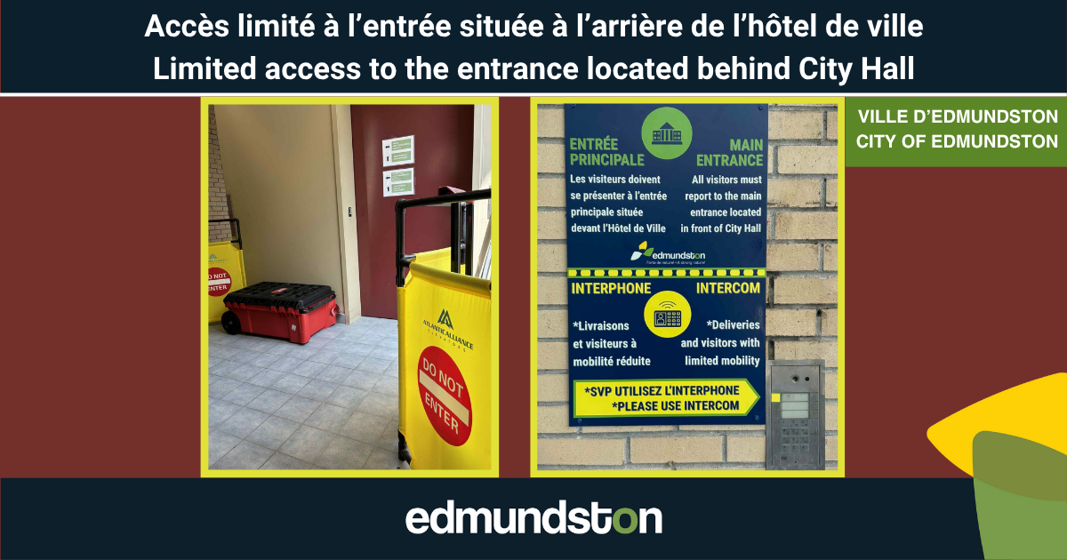 Acc&egrave;s limit&eacute; &agrave; l&rsquo;entr&eacute;e situ&eacute;e derri&egrave;re l&rsquo;h&ocirc;tel de ville
