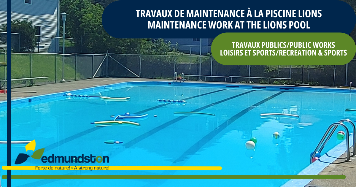 Les travaux de maintenance à la piscine Lions devraient être complétés d’ici la date d’ouverture