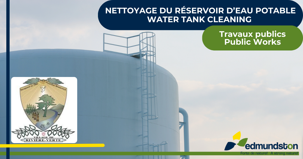 Renouvellement du système cathodique du réservoir d’eau potable du secteur Rivière-Verte