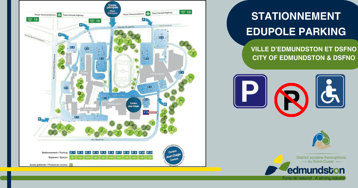 Espaces de stationnement du secteur Édupôle