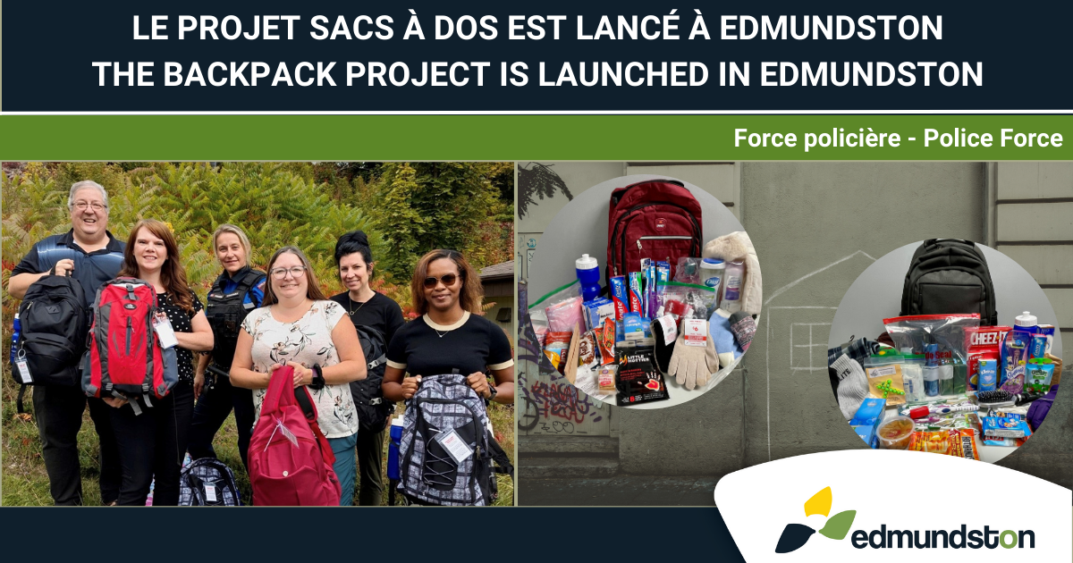 Un projet de sacs à dos pour soutenir les personnes en situation d’itinérance à Edmundston
