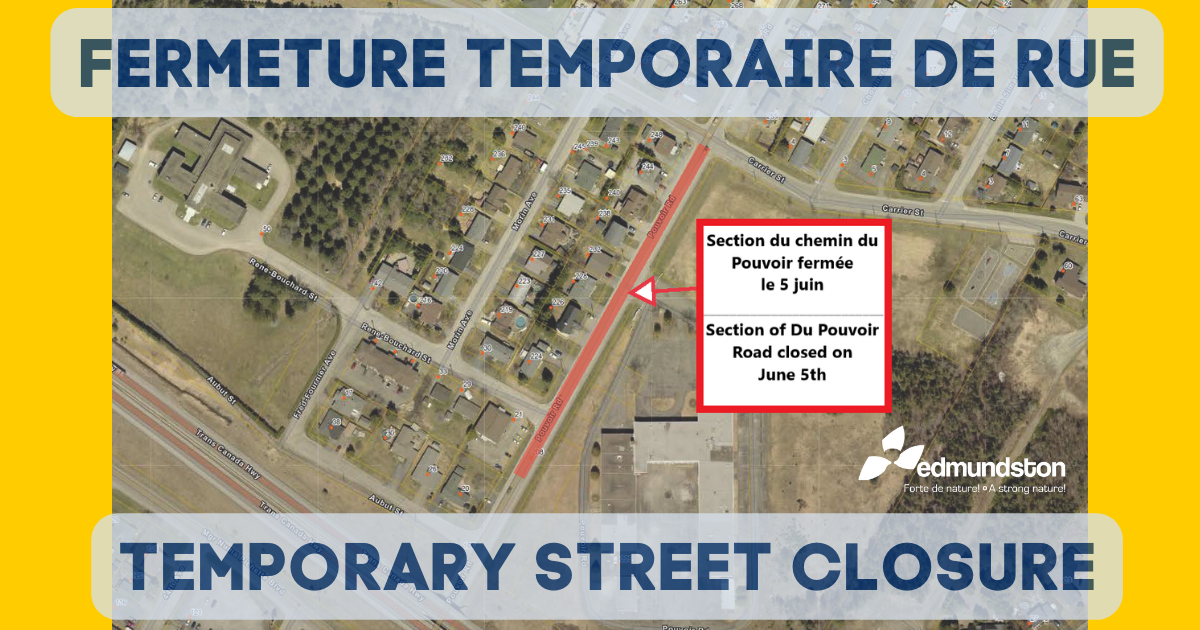 Temporary closure of a section of Du Pouvoir Road on June 5th