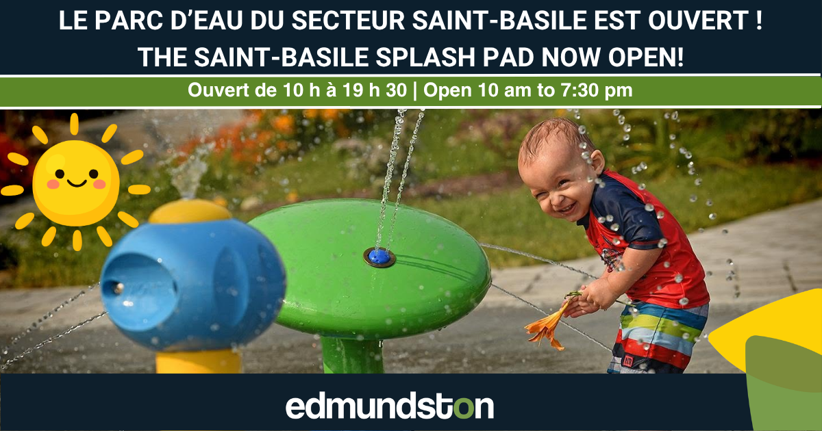 Le parc d'eau de Saint-Basile maintenant ouvert !