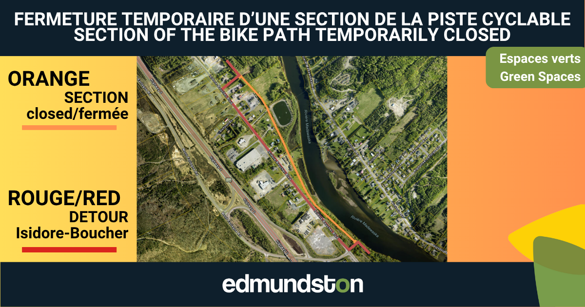 Fermeture temporaire d’une section de la piste cyclable