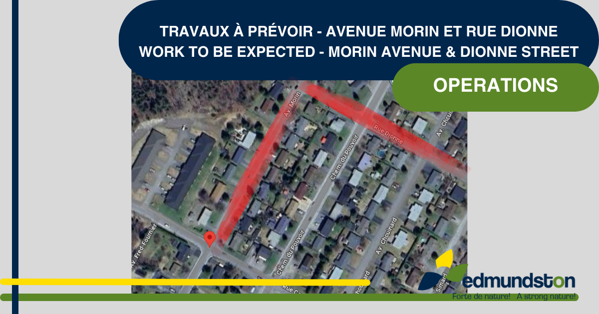 Travaux d'asphaltage à prévoir sur l'Avenue Morin et la rue Dionne ce jeudi 15 aout