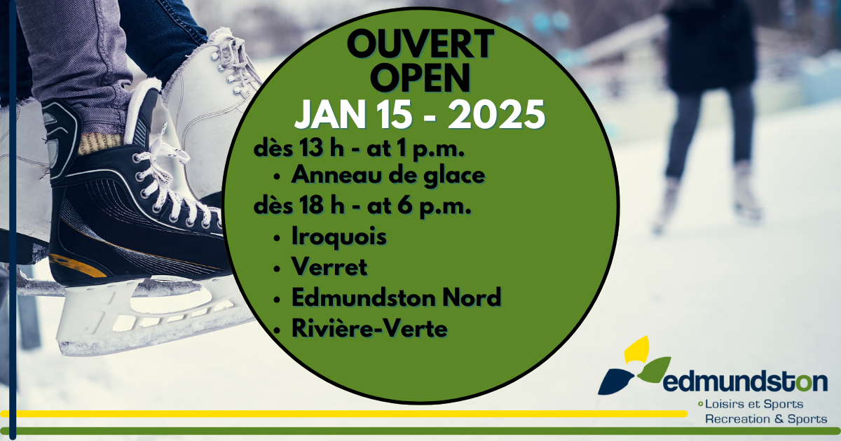 Ouverture de l'anneau de glace et de la patinoire de Rivière-Verte