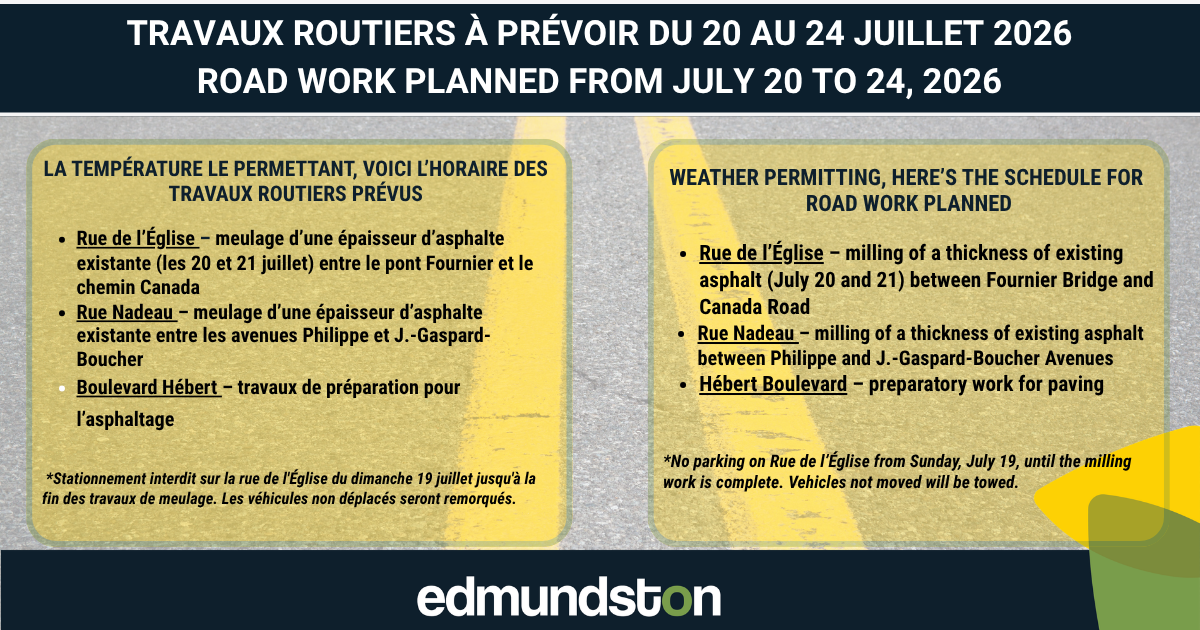 Travaux importants sur la rue de l'Église les 20 et 21 juillet qui affecteront les espaces de stationnement