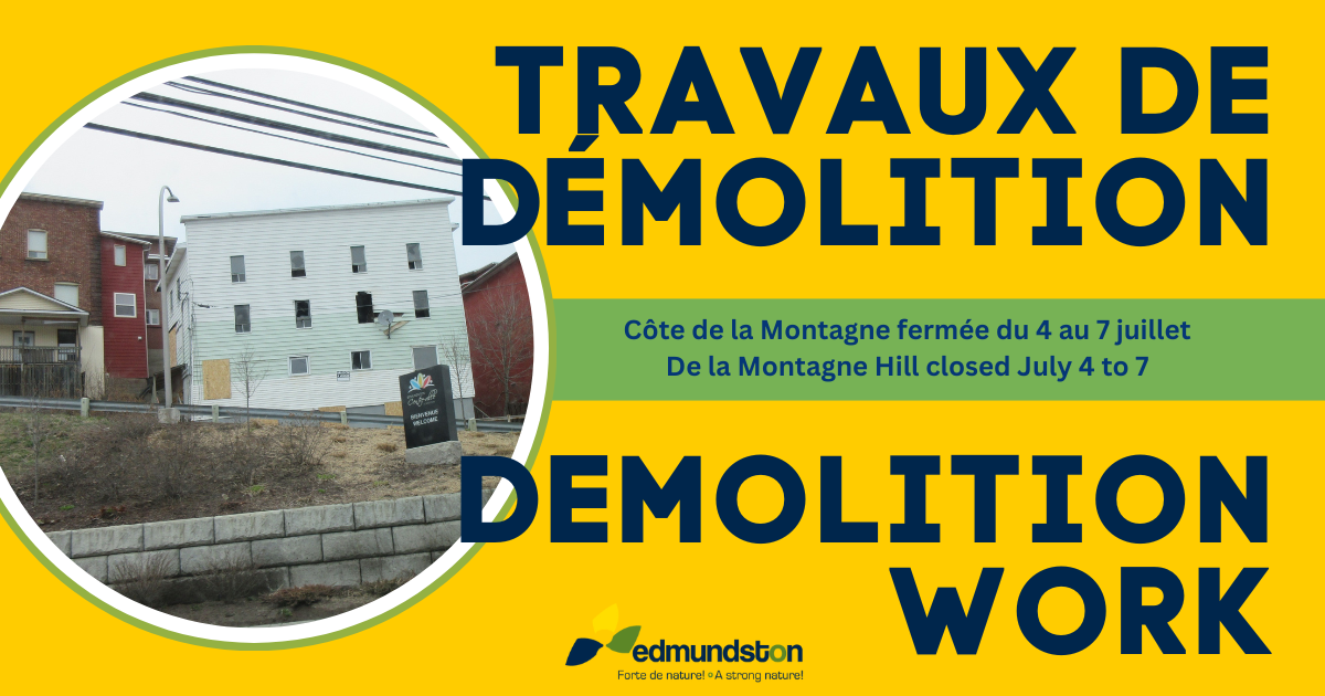 Demolition work July 4 to 7